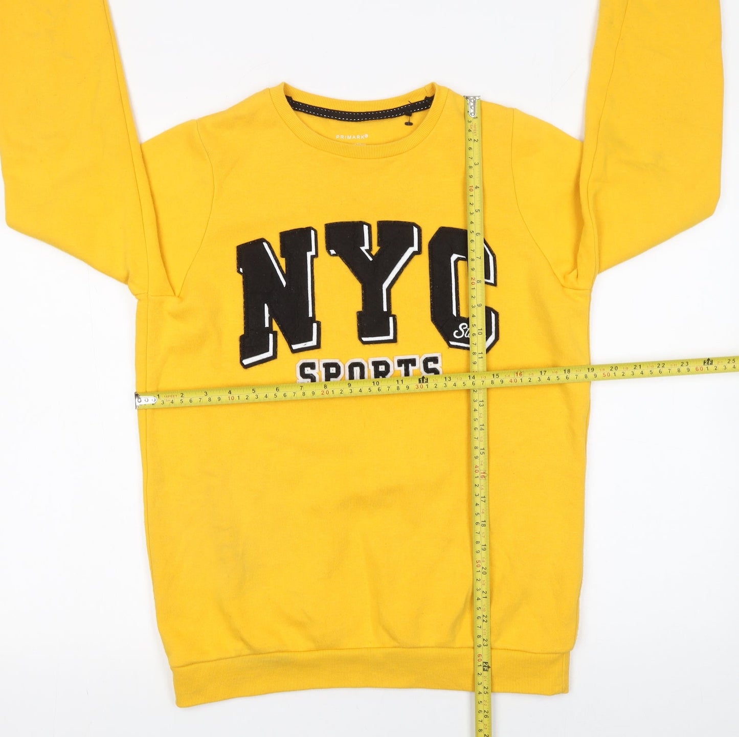 Primark Boys Yellow NYC Sports Pullover Sweatshirt 14-15 Years