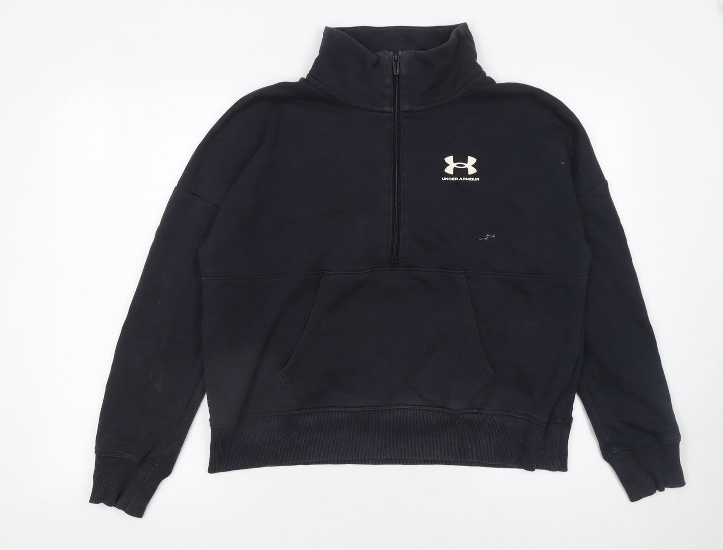 Under Armour Women's Black Medium 1/2 Zip Loose Fit Sweatshirt