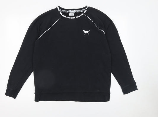 Victoria's Secret PINK Women's Black Crew Neck Pullover Sweatshirt Size S