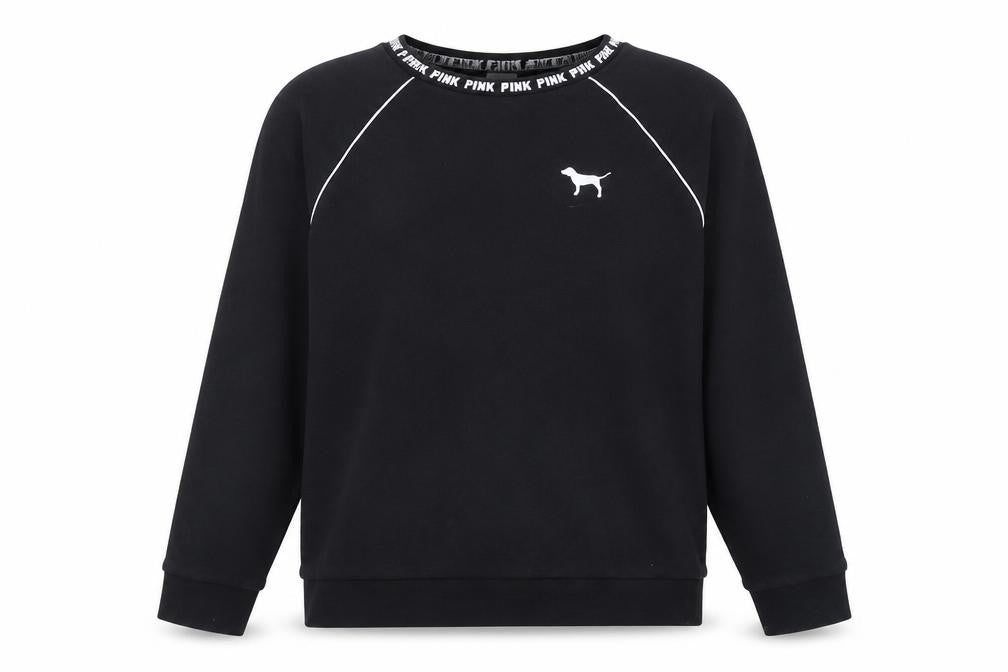Victoria's Secret PINK Women's Black Crew Neck Pullover Sweatshirt Size S