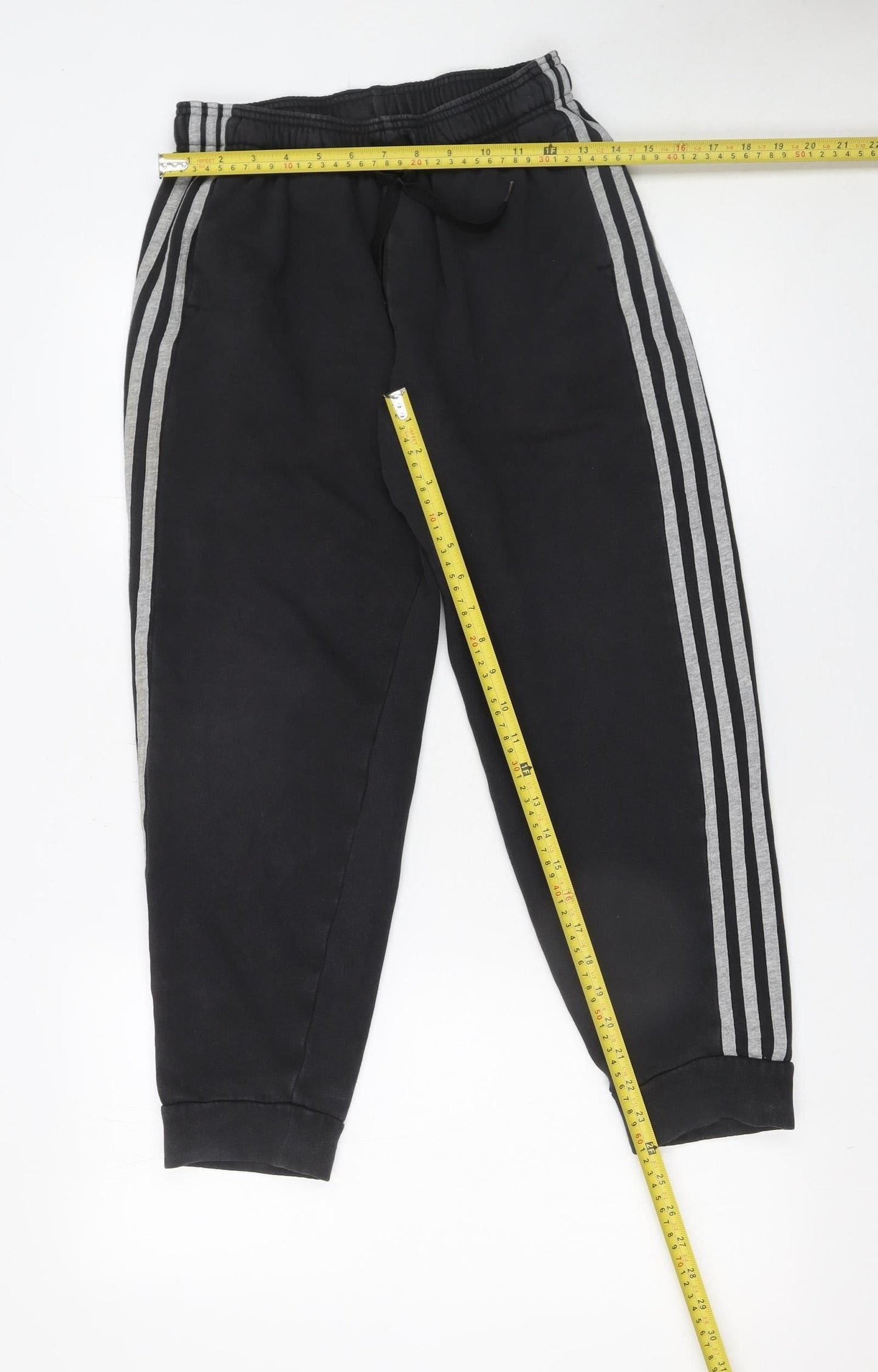 Adidas Boys Black Jogger Sweatpants 13-14 Years 164cm Cotton Blend