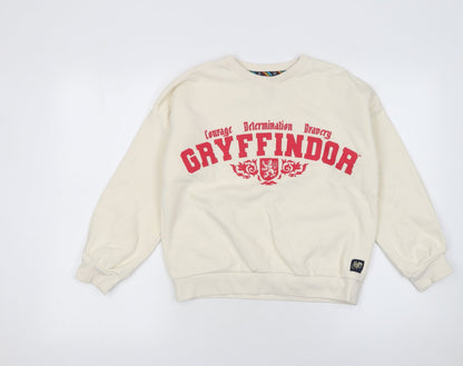 Additional front view of Marks & Spencer girls’ beige gryffindor pullover sweatshirt 10-11 years