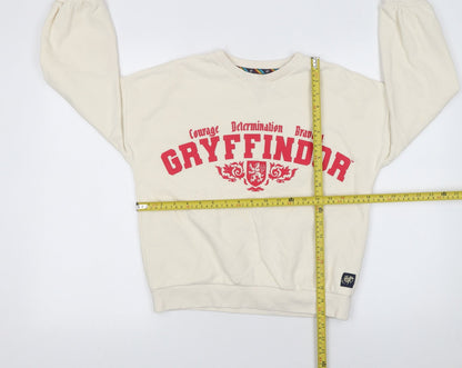 Back view of Marks & Spencer girls’ beige gryffindor pullover sweatshirt 10-11 years