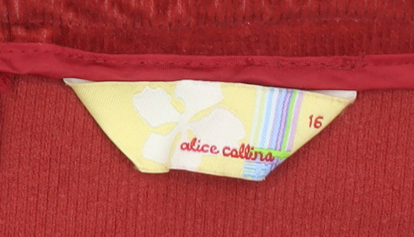 Alice Collins Women’s Red Corduroy A-Line Skirt Size 16