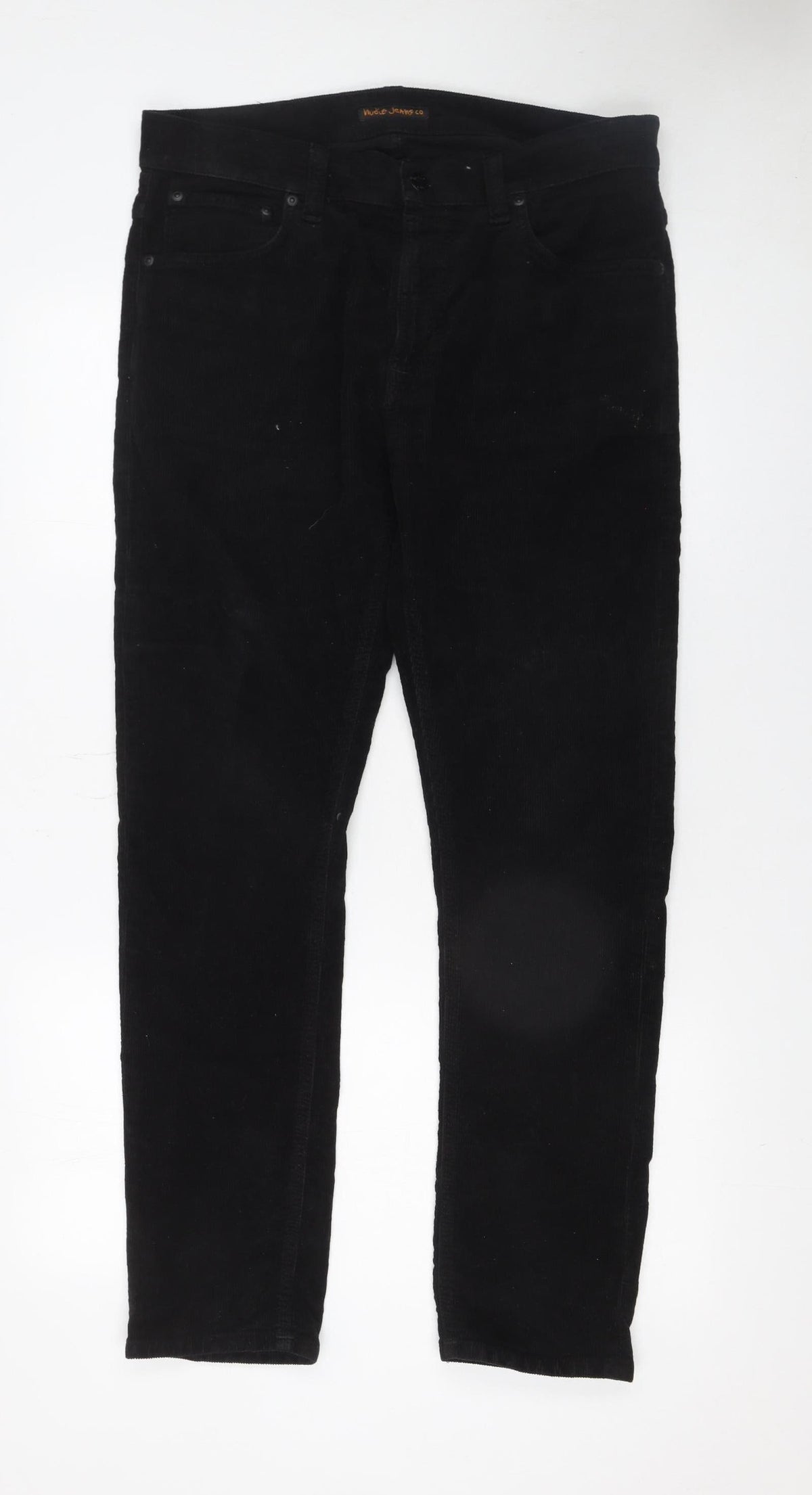 Nudie Jeans Co Women's Black Corduroy Slim Trousers W32 L30