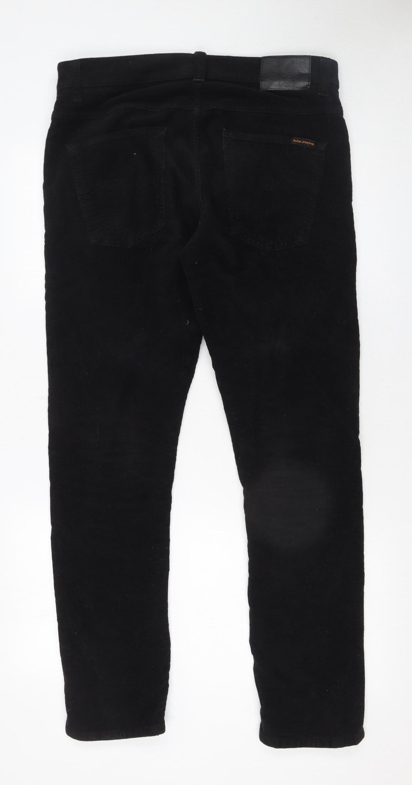 Nudie Jeans Co Women's Black Corduroy Slim Trousers W32 L30