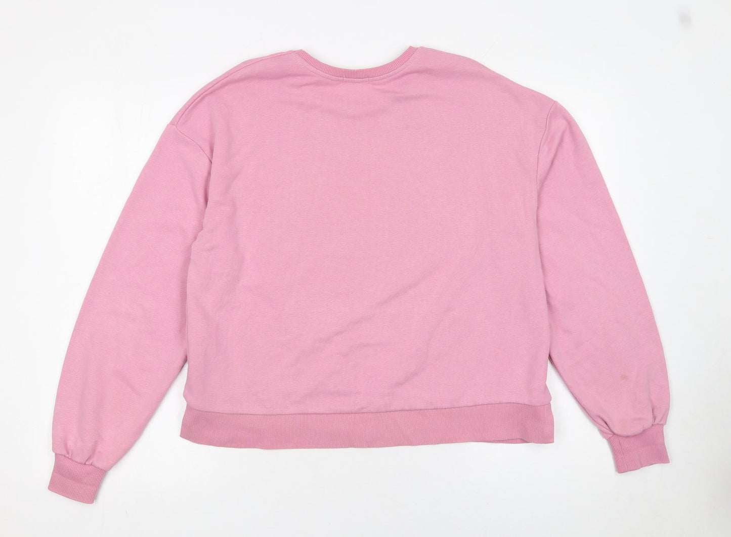 Stradivarius Women’s Pink Pullover Sweatshirt Size 12 Cotton Blend