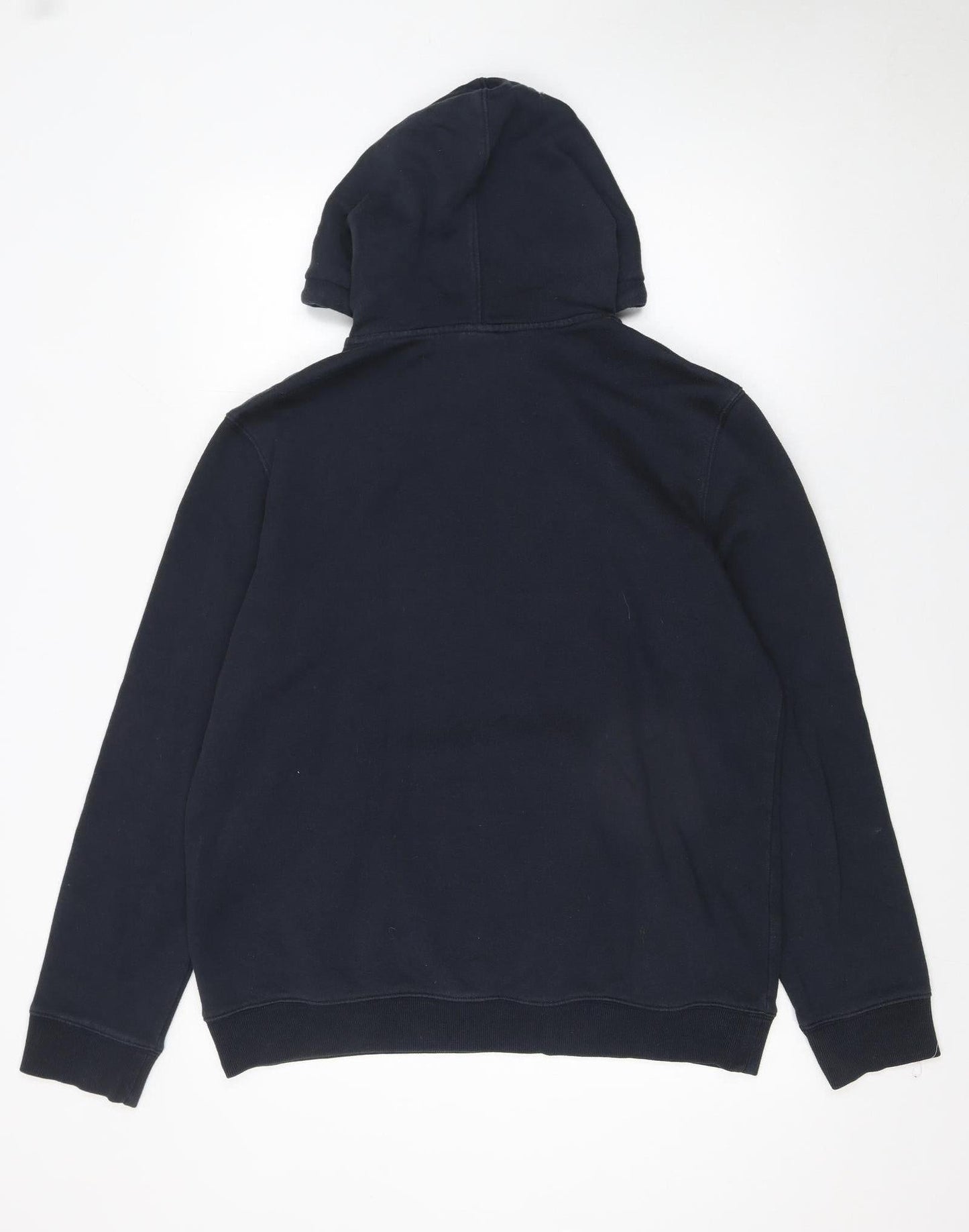 H&M Women's Black Pullover Hoodie Size 12 Cotton Blend Embroidered