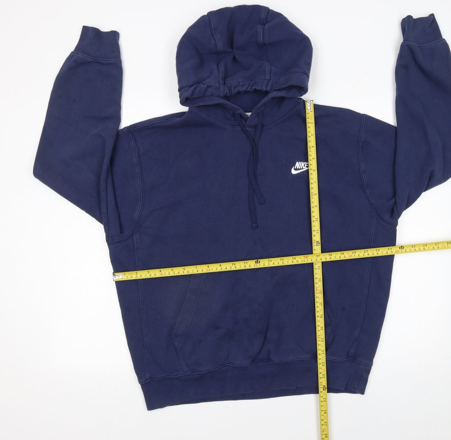 Nike Men's Blue Pullover Hoodie M Fleece Logo Sweatshirt