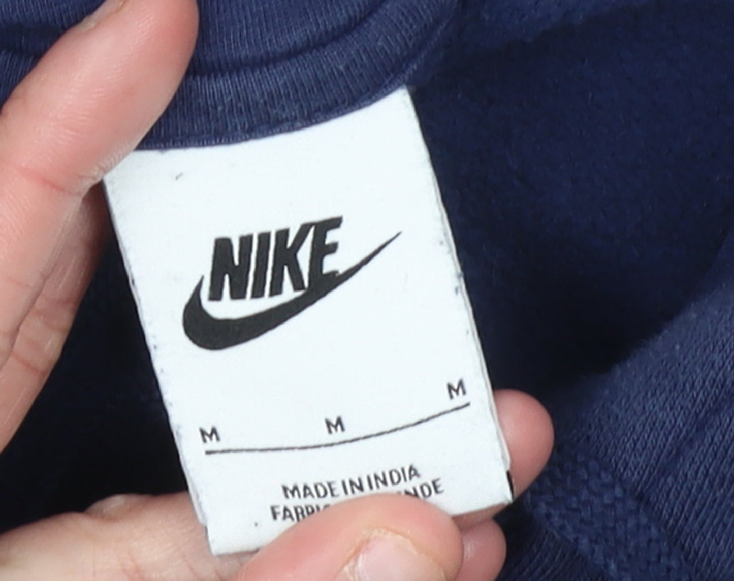Nike Men's Blue Pullover Hoodie M Fleece Logo Sweatshirt
