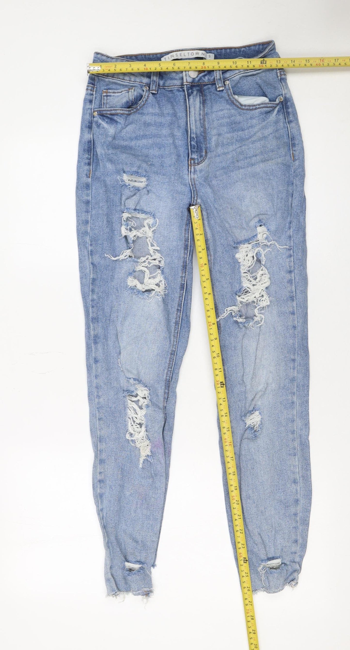 Tinseltown Women’s Blue Distressed Skinny Jeans Size 5