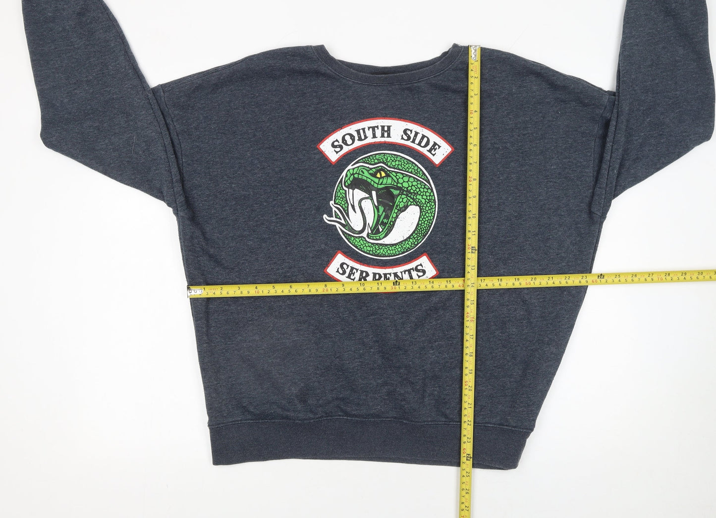 Riverdale Women’s Grey South Side Serpents Sweatshirt Size L Cotton Blend