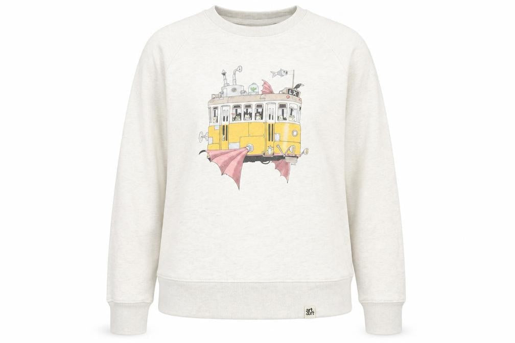 Toranja Women Grey Graphic Tram Sweatshirt XS Organic Cotton Blend