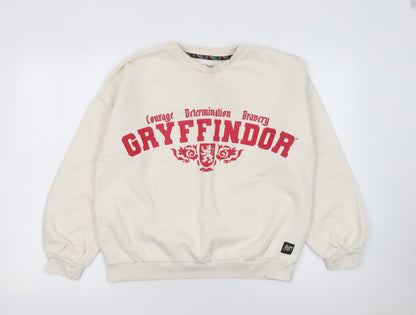 Additional front view of Marks & Spencer girls’ ivory gryffindor pullover sweatshirt age 13-14 years