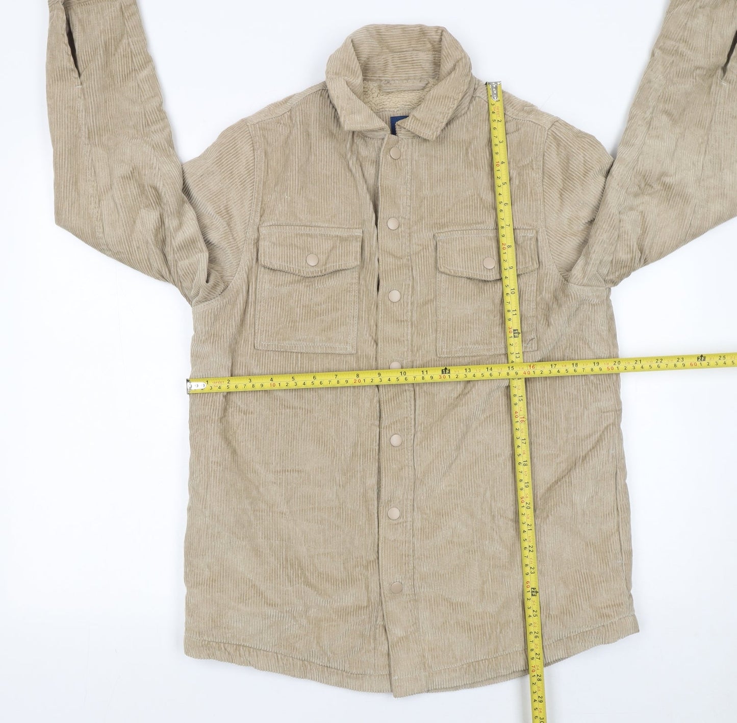 Cotton Traders Men's Beige Corduroy Lined Jacket Size S