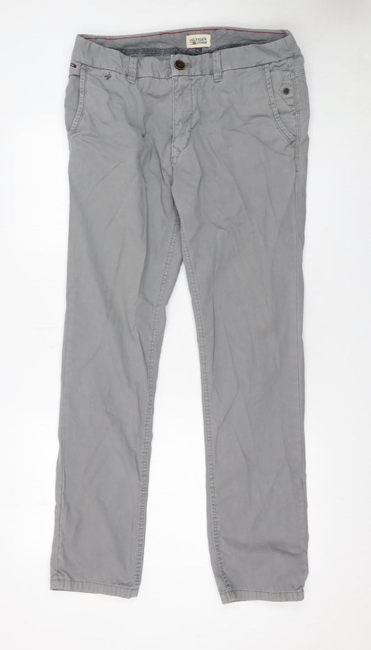 Tommy Hilfiger Men's Grey Chino Trousers 32W 32L Cotton Casual