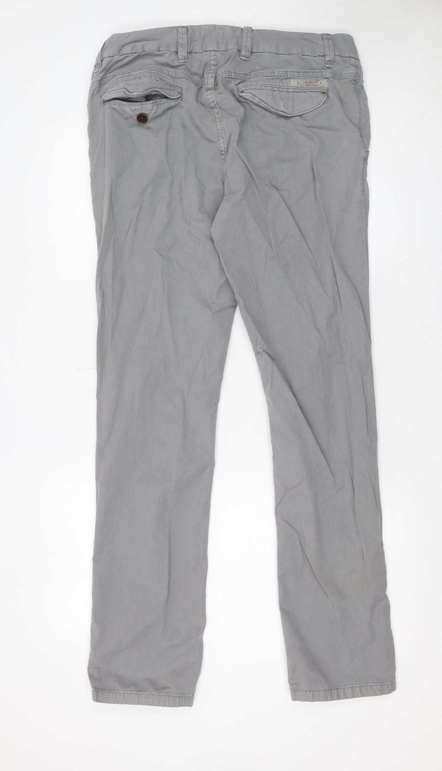 Tommy Hilfiger Men's Grey Chino Trousers 32W 32L Cotton Casual