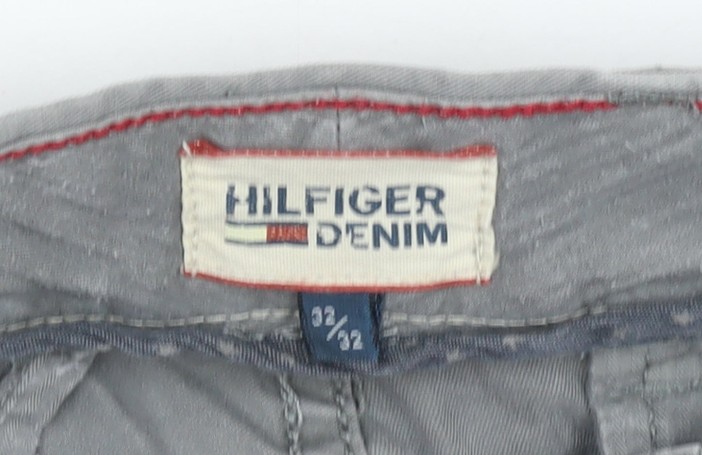 Tommy Hilfiger Men's Grey Chino Trousers 32W 32L Cotton Casual