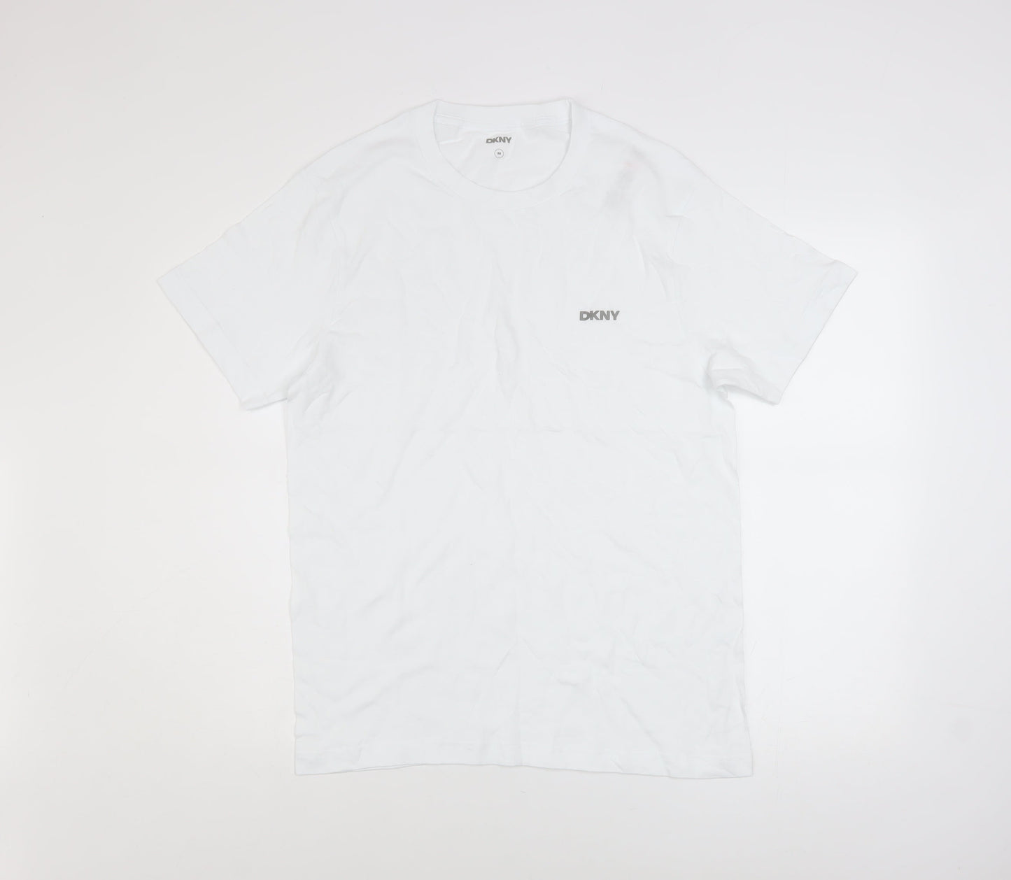 DKNY Men's White Cotton Crew Neck Short Sleeve T-Shirt M