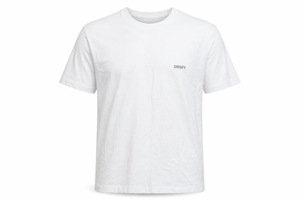 DKNY Men's White Cotton Crew Neck Short Sleeve T-Shirt M