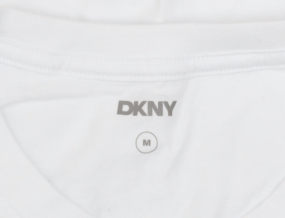 DKNY Men's White Cotton Crew Neck Short Sleeve T-Shirt M