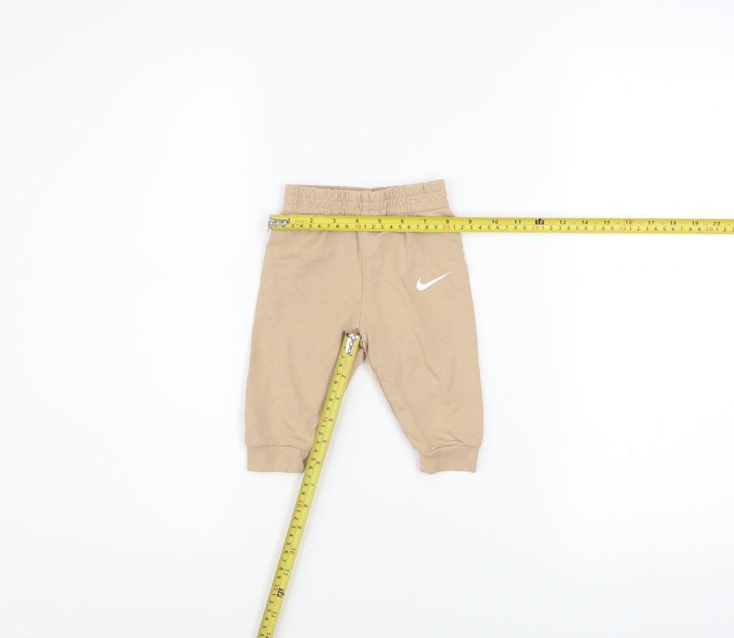 Nike Unisex Baby Beige Jogger Trousers 3-6 Months Cotton Blend