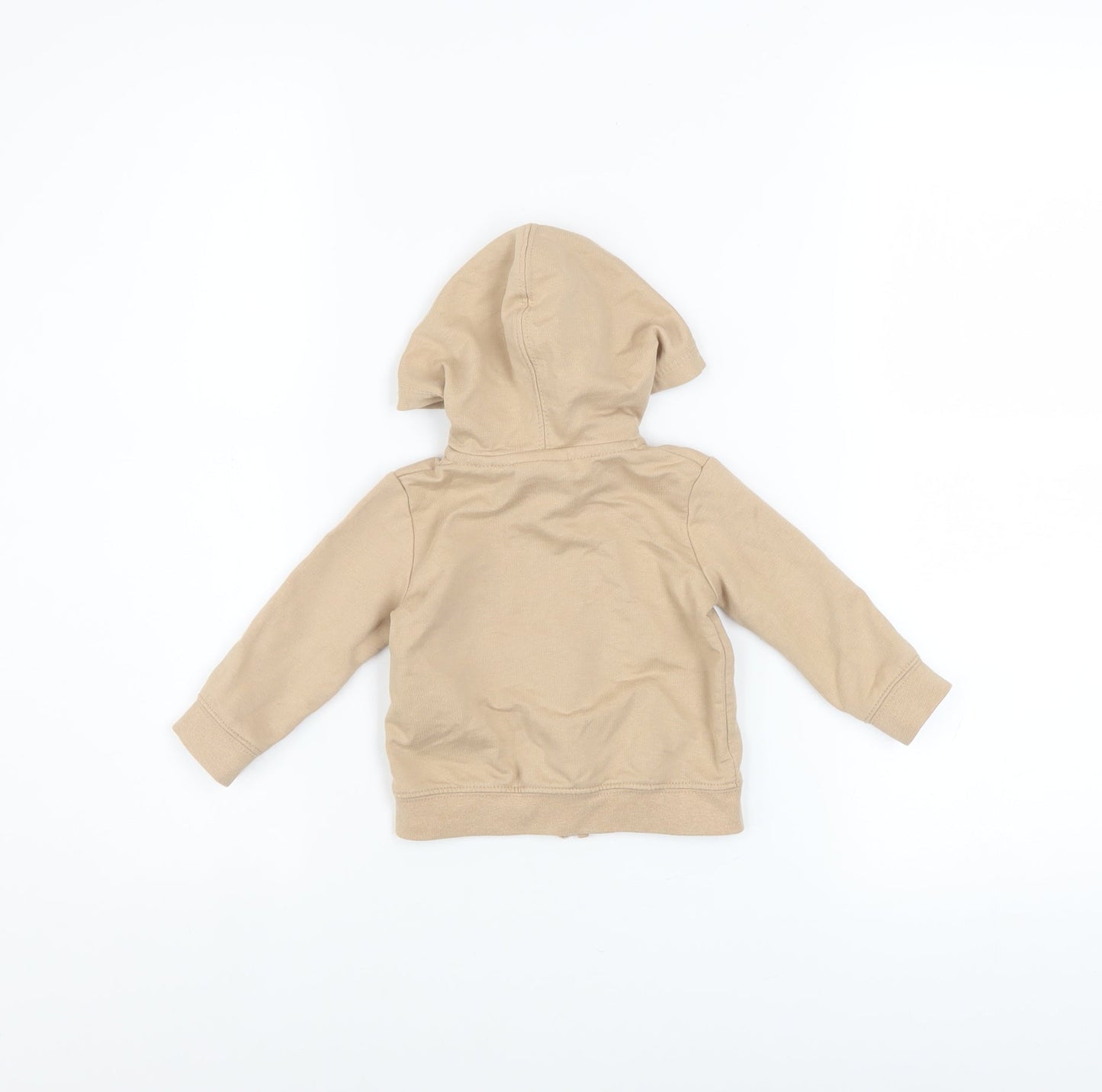 Nike Unisex Baby Beige Hooded Zip-Up Basic Jacket 6 Months Cotton Blend