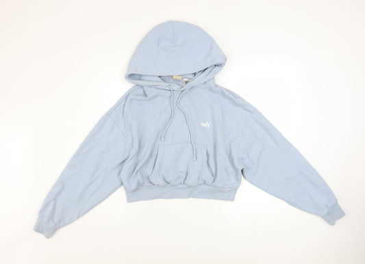 Levi's Women's Blue Pullover Cropped Hoodie Size M Cotton Blend