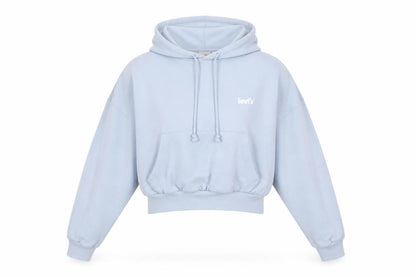 Levi's Women's Blue Pullover Cropped Hoodie Size M Cotton Blend