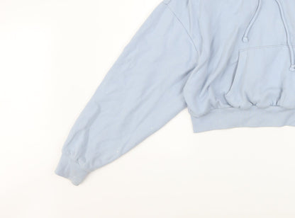 Levi's Women's Blue Pullover Cropped Hoodie Size M Cotton Blend