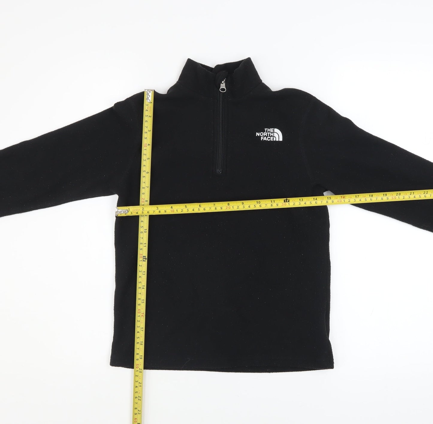 The North Face Boys Black Fleece 1/4 Zip Pullover Sweatshirt Size M