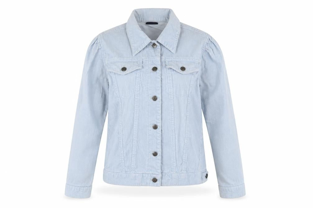 Pilot Women Blue Corduroy Basic Jacket Size 16 Casual Style