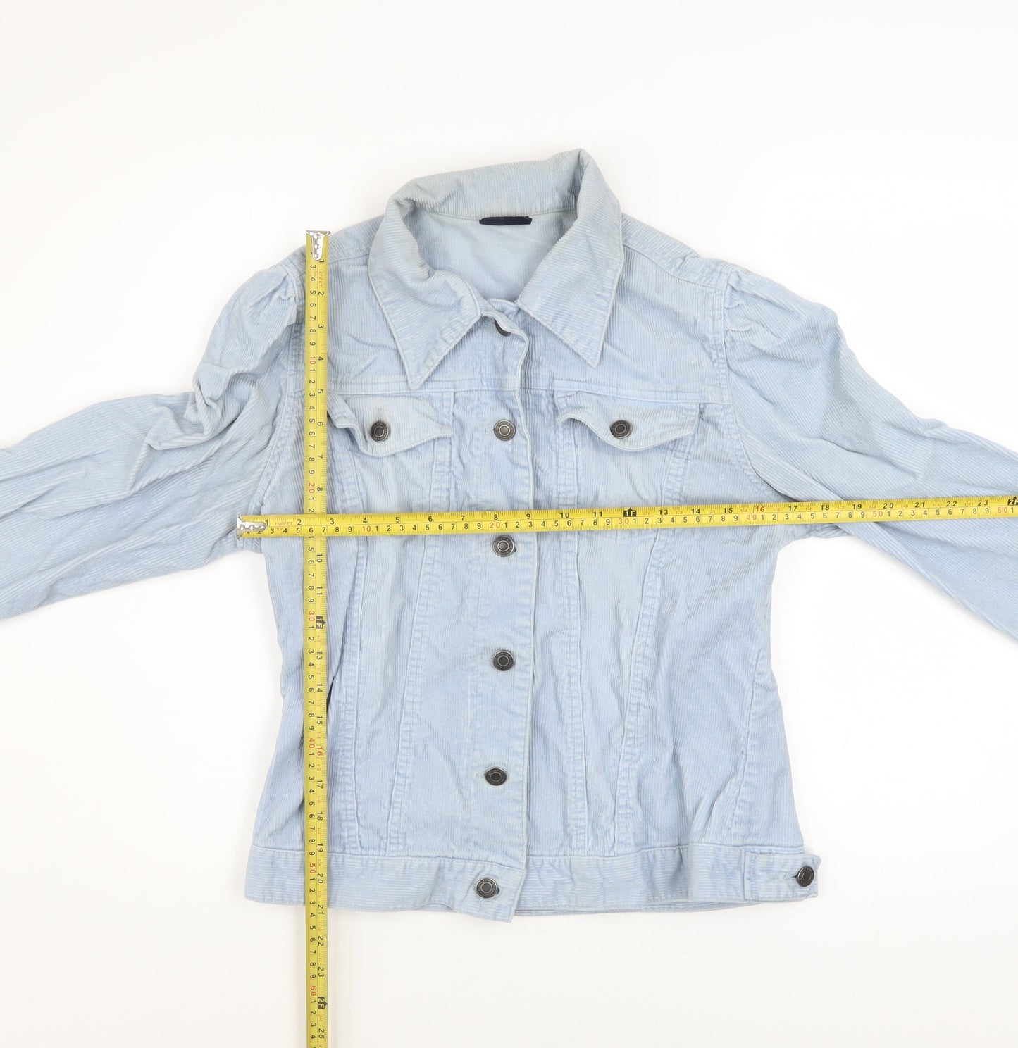 Pilot Women Blue Corduroy Basic Jacket Size 16 Casual Style