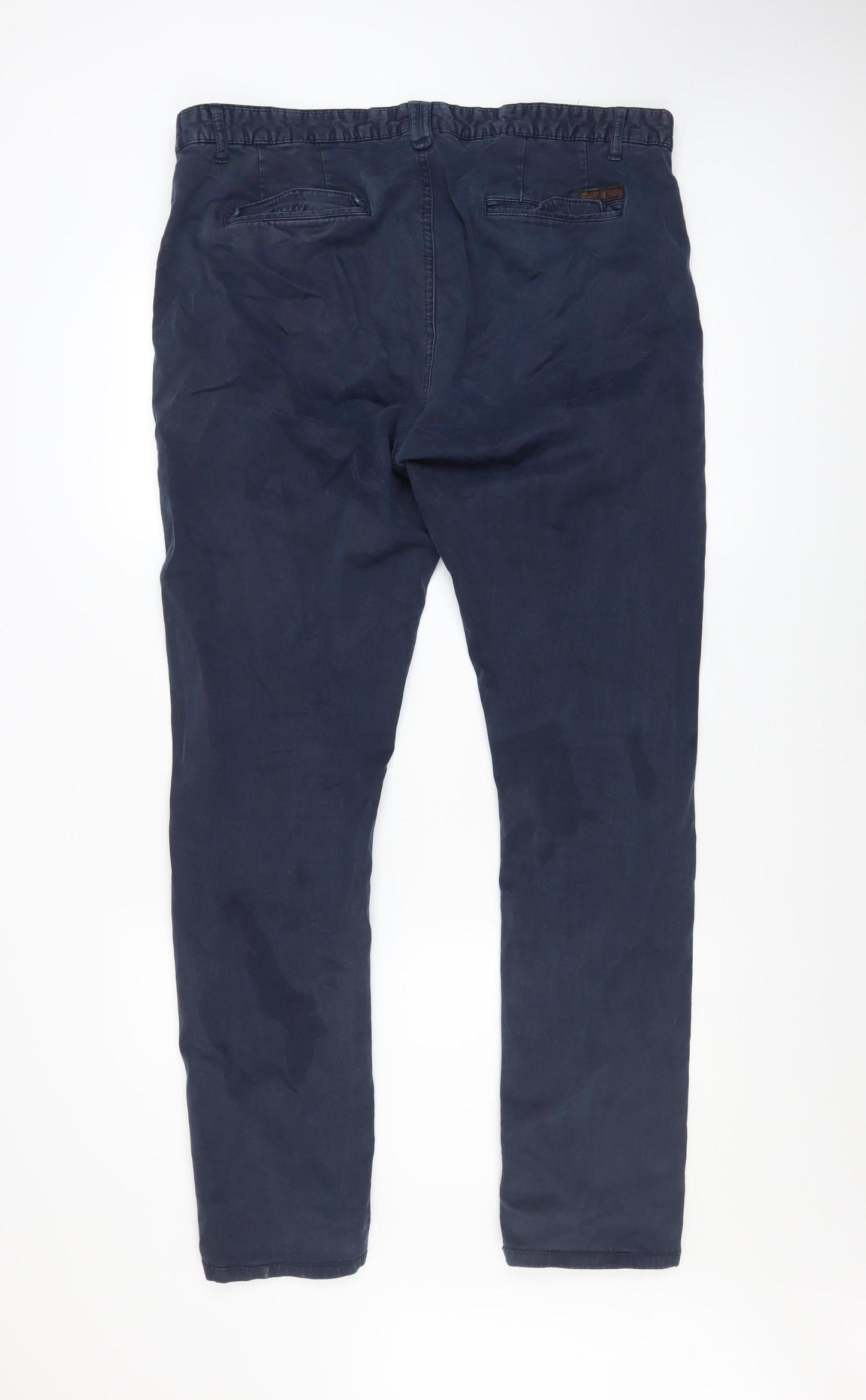 Zara Man Blue Slim Fit Chino Trousers Men's Size L 40x30