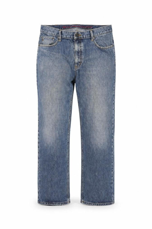 Melka Men’s Blue Straight Fit Jeans 40W 32L Denim Classic Style