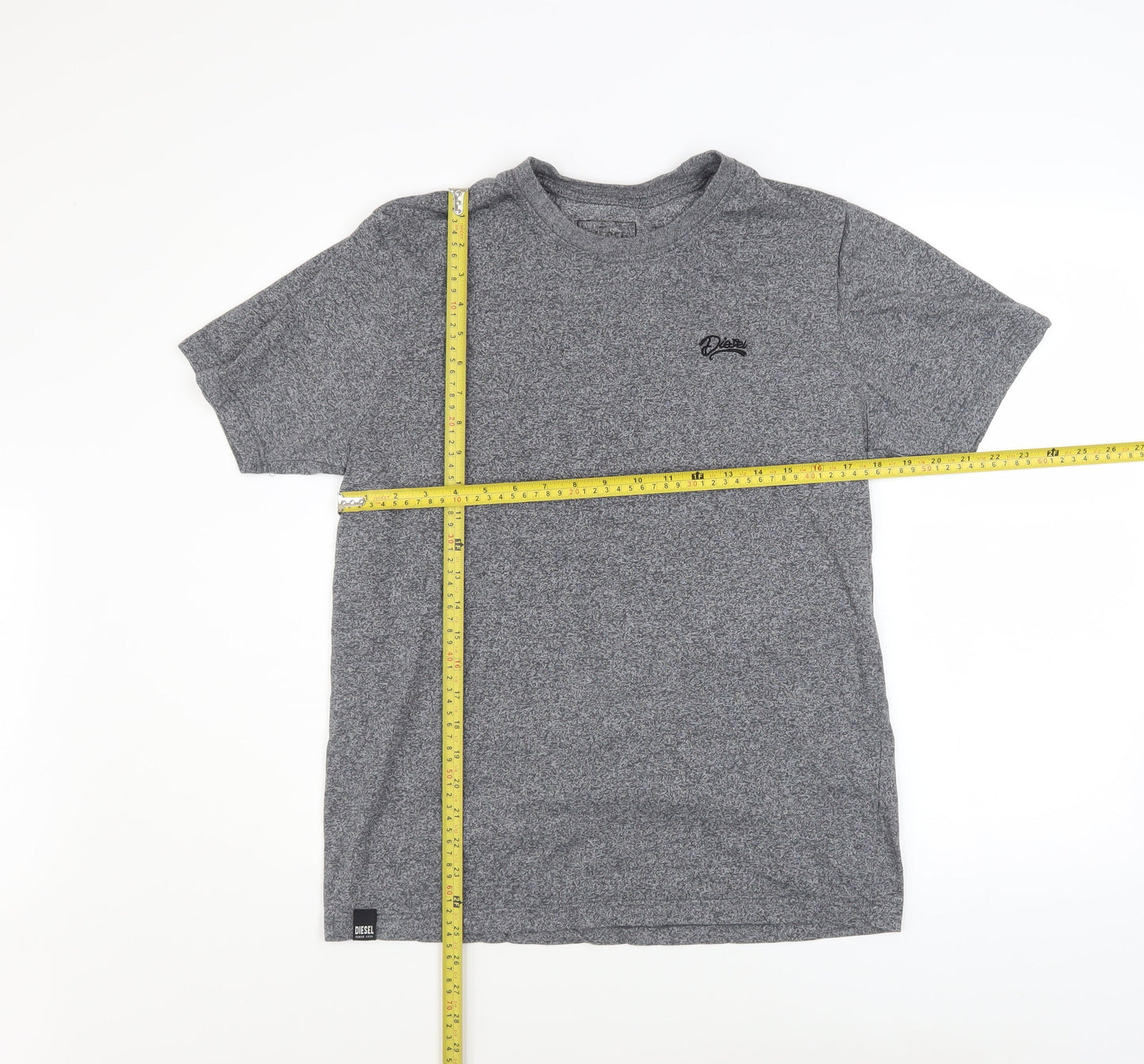 Diesel Men Grey Crew Neck Short Sleeve Jersey T-Shirt Size L