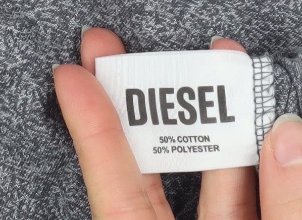Diesel Men Grey Crew Neck Short Sleeve Jersey T-Shirt Size L