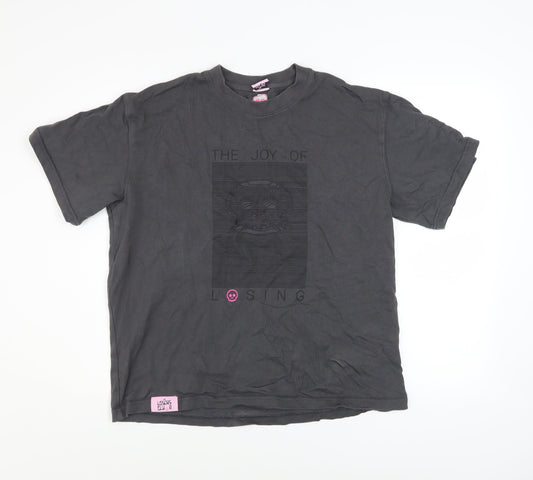 The Losers Club Men’s Black Graphic Crew Neck Cotton T-Shirt Size S