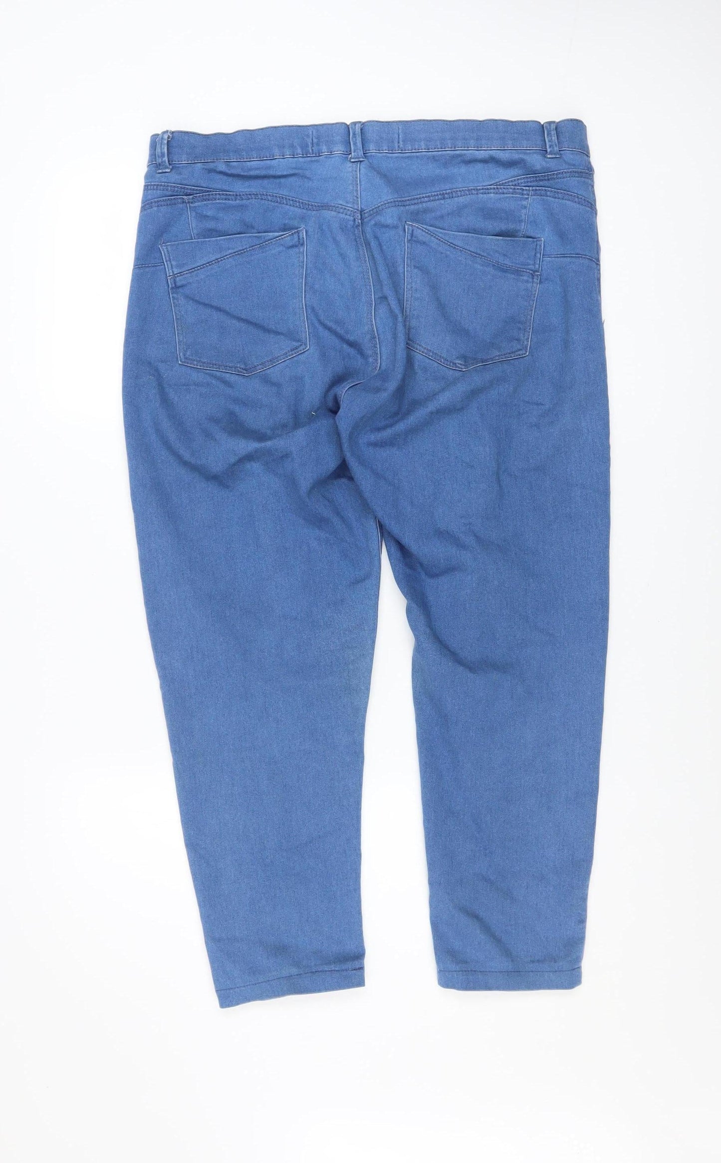 Denim Co. Womens Blue Size 16 Straight Leg Mid Rise Stretch Jeans