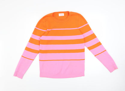 Savida Women's Multicoloured Striped Crew Neck Pullover Jumper Size L
