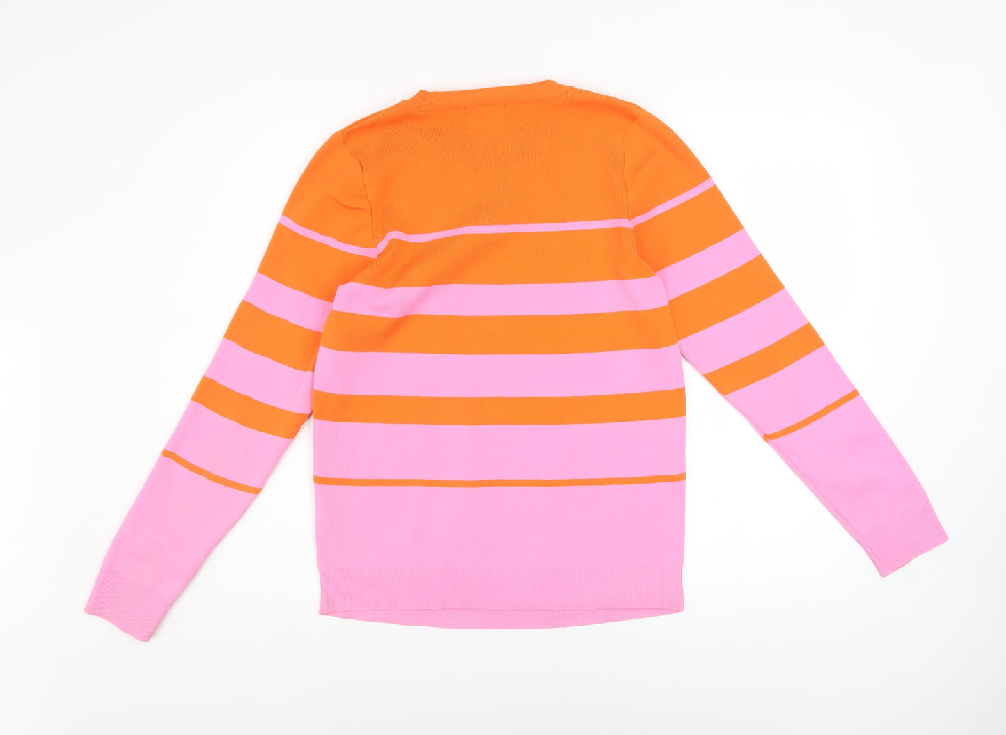 Savida Women's Multicoloured Striped Crew Neck Pullover Jumper Size L
