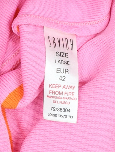 Savida Women's Multicoloured Striped Crew Neck Pullover Jumper Size L