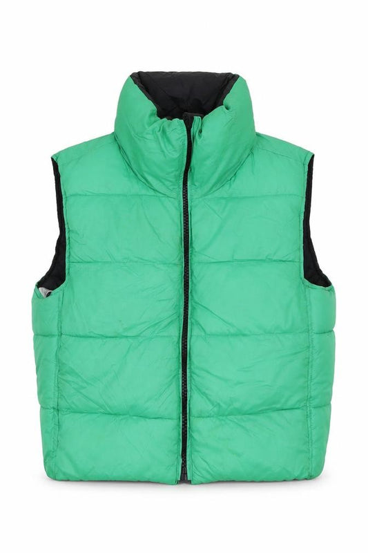 Zara Womens Green XS Puffer Sleeveless Waistcoat