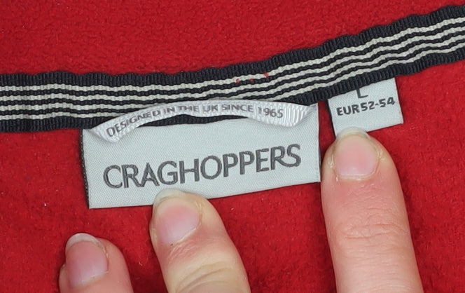 Craghoppers Men's Red Fleece Sweatshirt L 1/4 Zip Outdoor Pullover