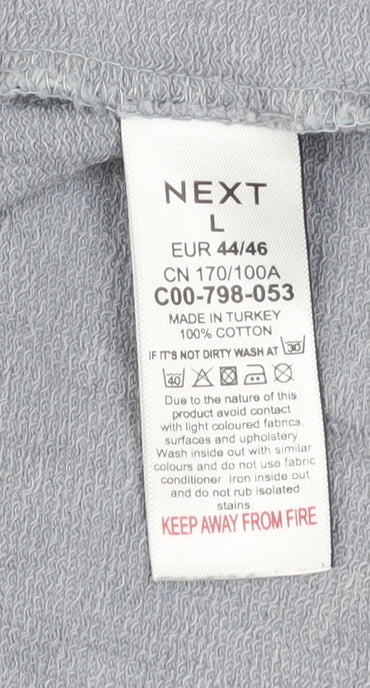 Next Women Grey Cotton Pullover Sweatshirt L Casual Relaxed Fit