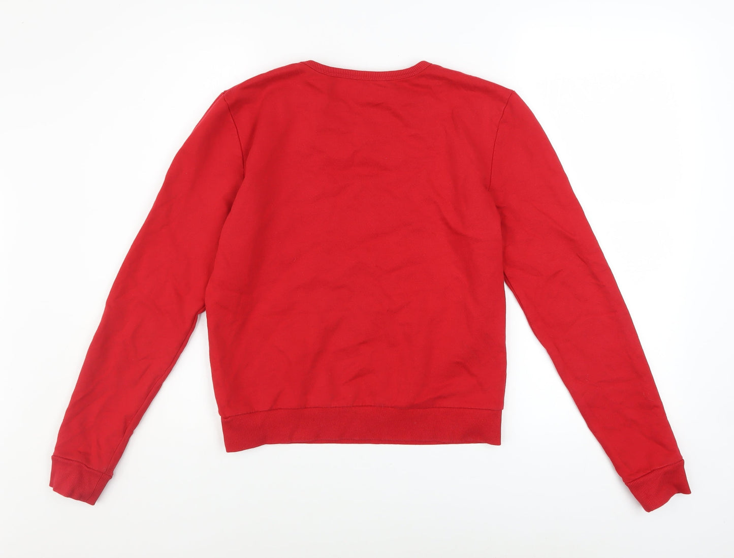 M&Co Girls Red Ski Fair Isle Pullover Sweatshirt 15 Years