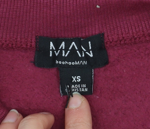 boohooMAN Men's Red XS Pullover Graphic Sweatshirt