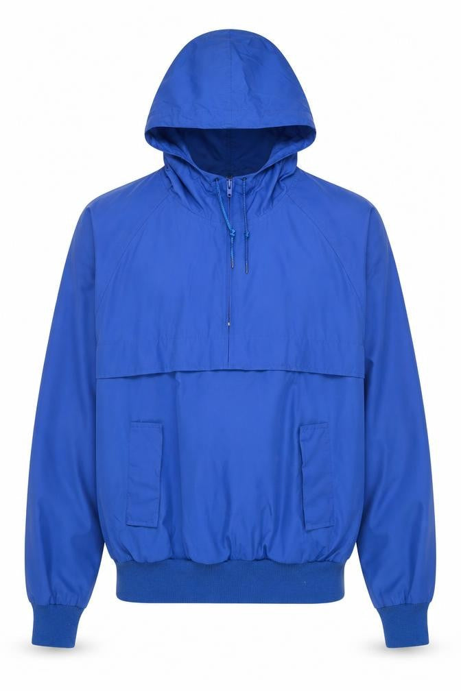 Lands' End Mens Blue Hooded Anorak Jacket Size M Regular Fit