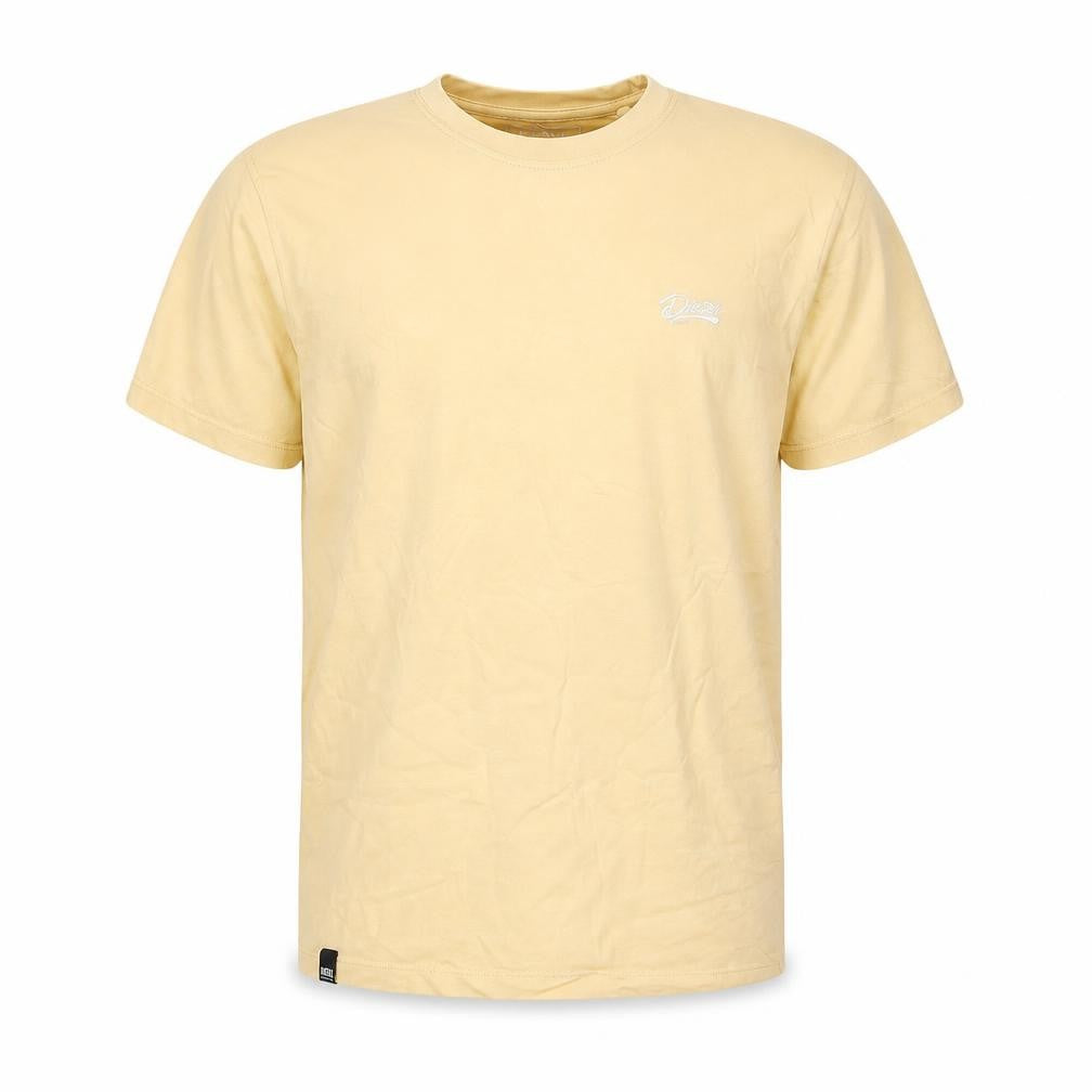 Diesel Men's Beige Cotton Crew Neck Short Sleeve T-Shirt L