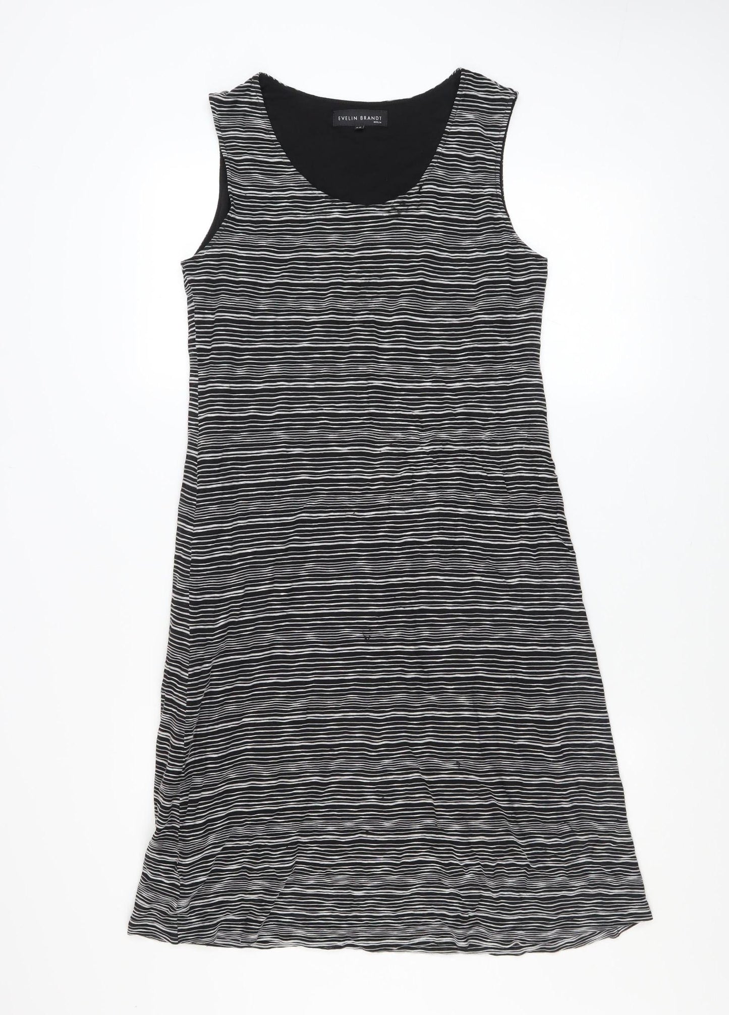Evelin Brandt Berlin Women's Black Striped Tank Dress Size 10